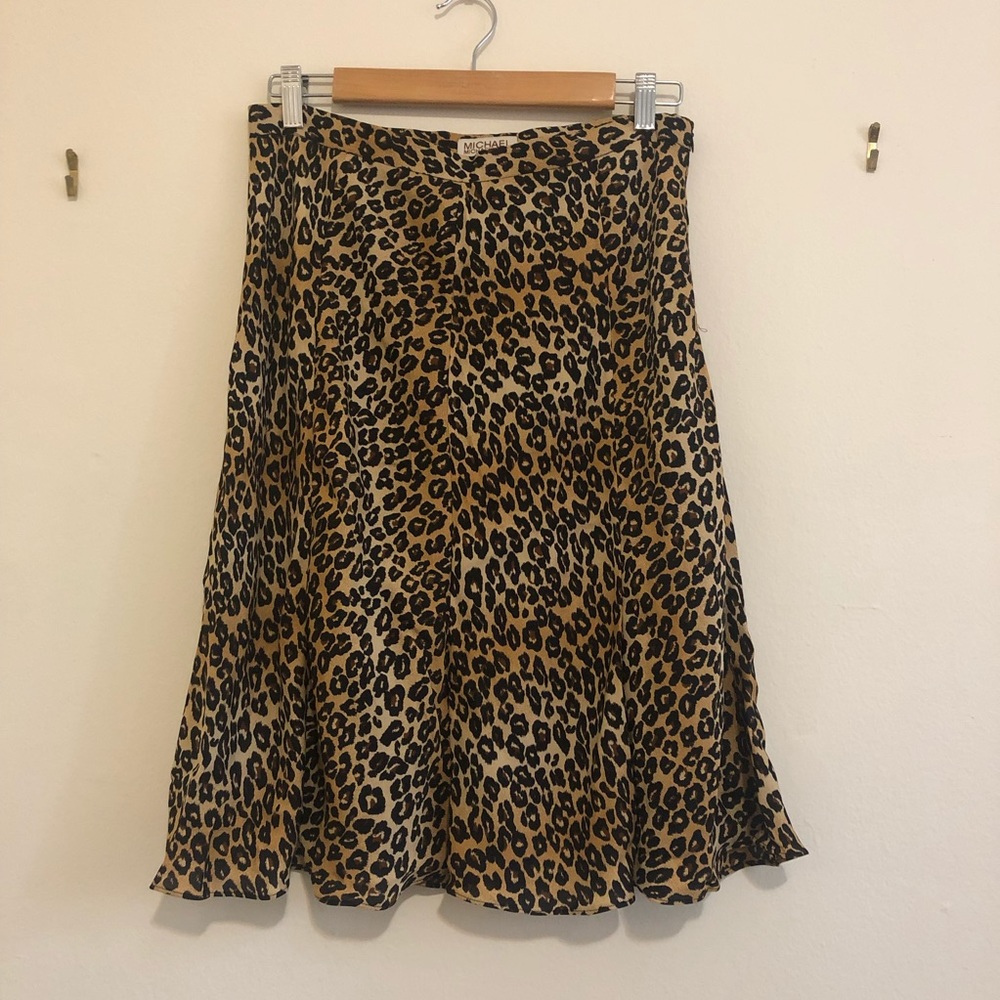 Michael Kors Leopard Print Silk Skirt 🐆